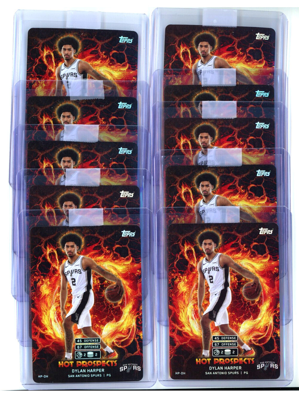 Lot of (10) 2025-26 Topps Match Attax #HP-DH Dylan Harper Spurs Rookie Card (RC)